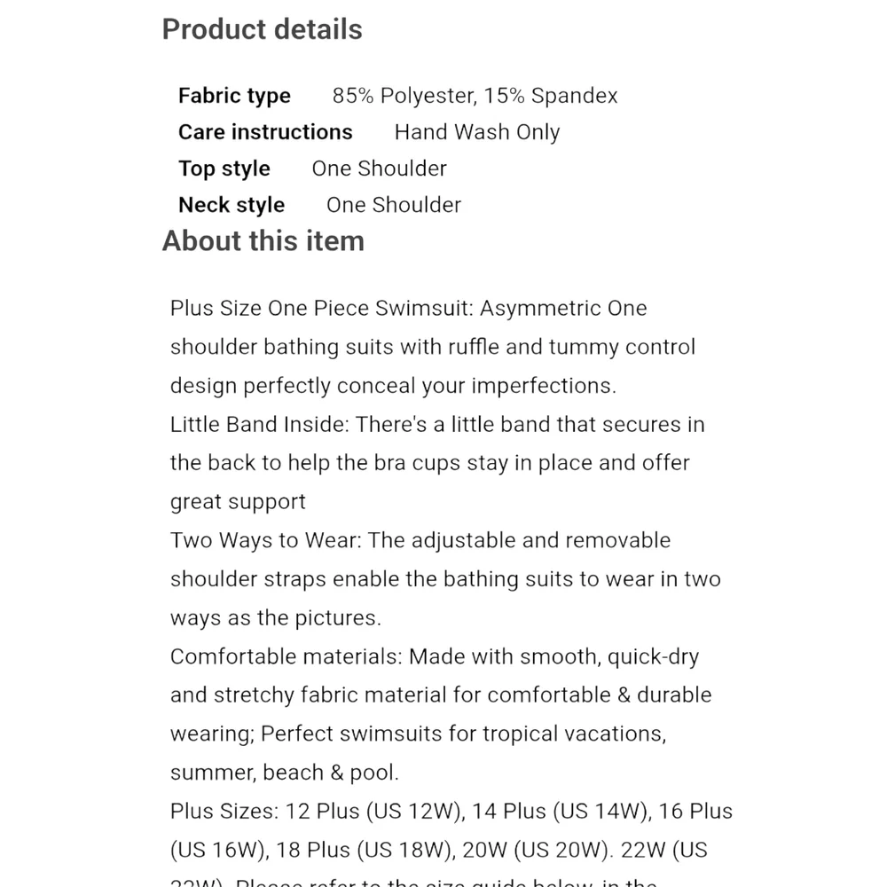 AQUA EVE - 18W Elegant Leopard Print One Shoulder Swim Suit - Picture 8 of 10